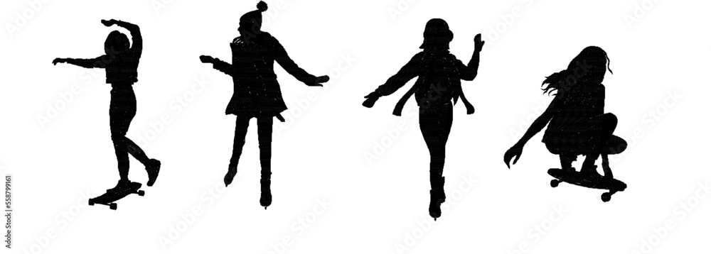 vector sketch of fashionable slang young girl illustration vector sketch of fashionable slang young girl illustration