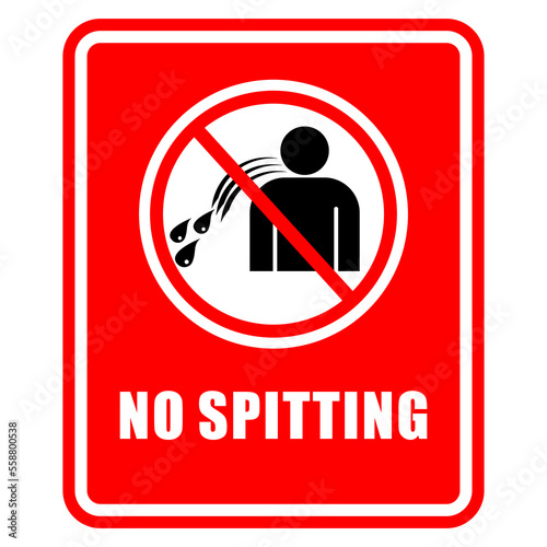 No Spitting, sign and label vector