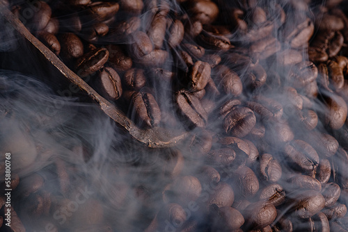 Coffee beans getting roasted 