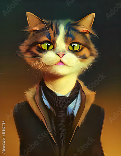 Fotografía Cute cat portrait with an ornate outfit