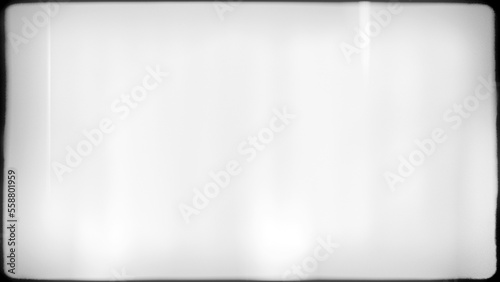 Fototapeta Naklejka Na Ścianę i Meble -  Grunge empty film background  border. Dirty distressed black and white vintage 8k 16:9 weathered old  with copy space. Retro analog light leaks  template or backdrop 3D rendering.