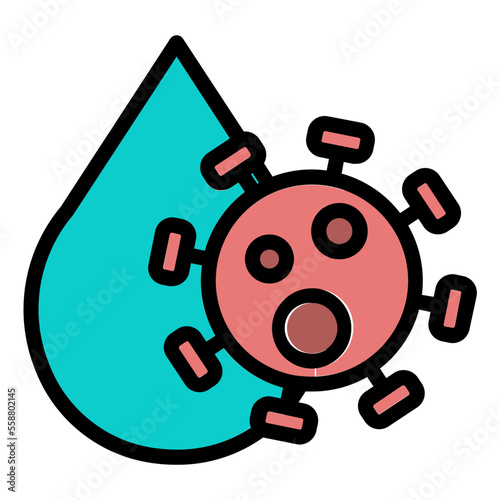 blood and coronavirus icon