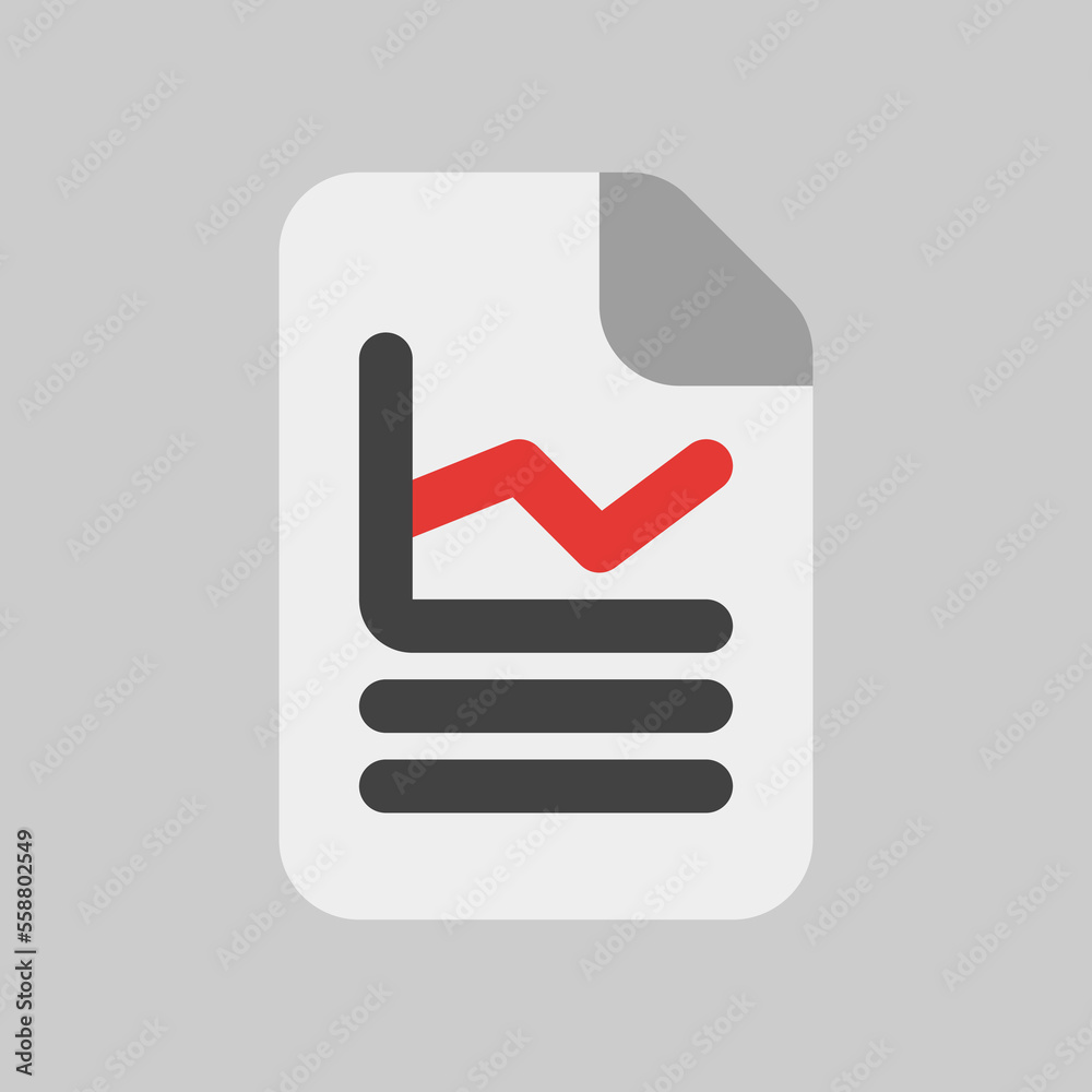 Report file icon in flat style, use for website mobile app presentation Report file icon in flat style, use for website mobile app presentation