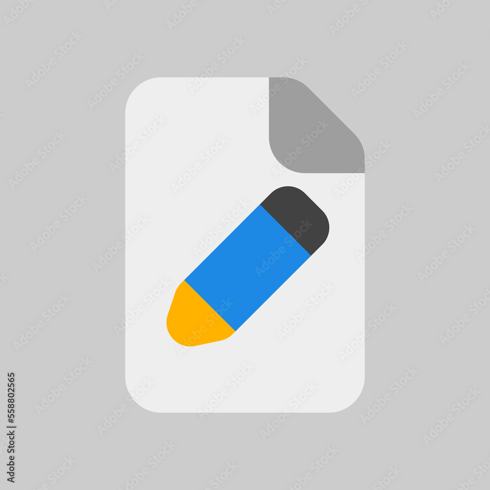 Edit file icon in flat style, use for website mobile app presentation Edit file icon in flat style, use for website mobile app presentation