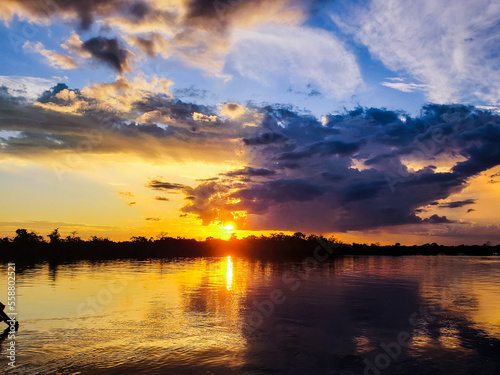 sunset over the river