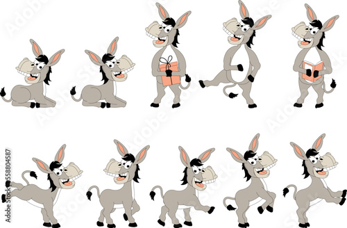 cute donkey animal cartoon graphic