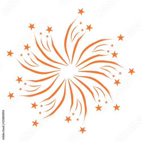 Orange Flat Firework Icon 9