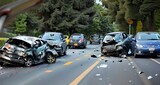 cars accident on the street, Generative AI