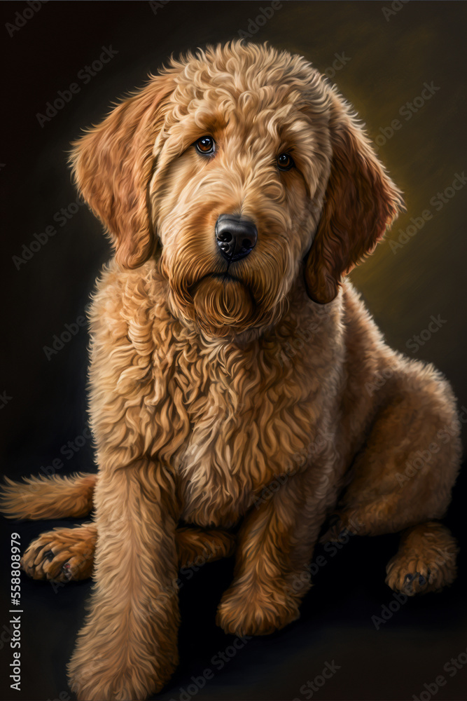 Portrait Of A Goldendoodle (Generative AI)