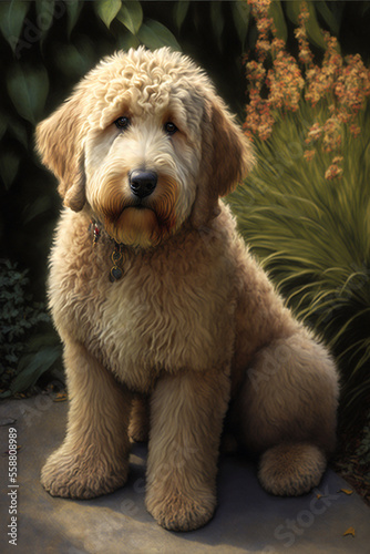 Portrait Of A Goldendoodle (Generative AI)