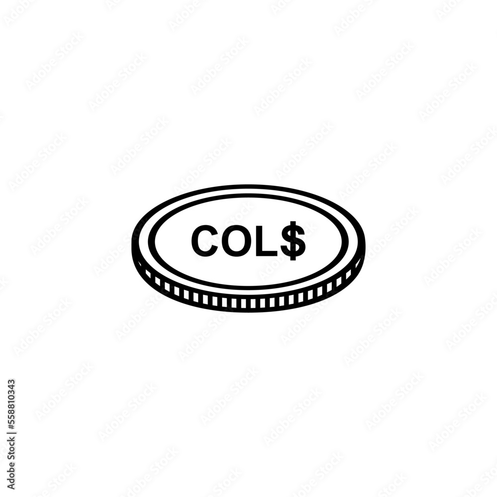 Colombia Currency Symbol, Colombian Peso Icon, COP Sign. Vector Illustration