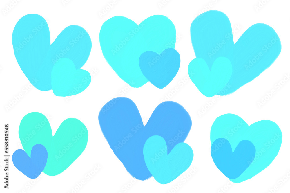 Heart set (sky blue) Heart set (sky blue)