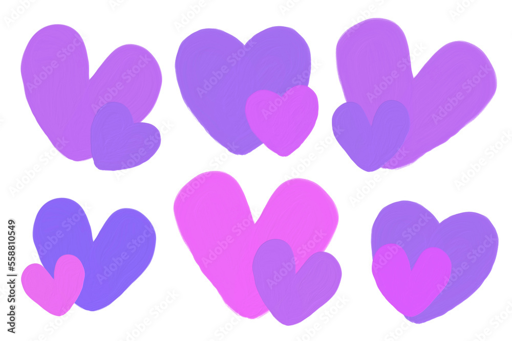 Heart set (purple)