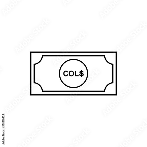 Colombia Currency Symbol, Colombian Peso Icon, COP Sign. Vector Illustration