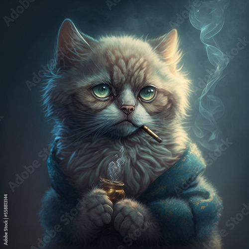 Fotografi cat smoking