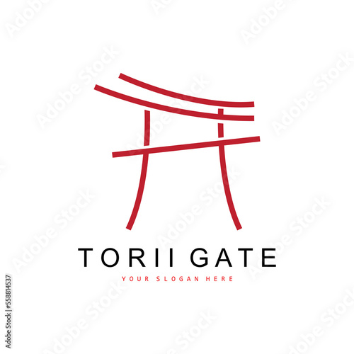 Torii Gate Logo, Japanese Building Design, China Icon Vector, Illustration Template icon