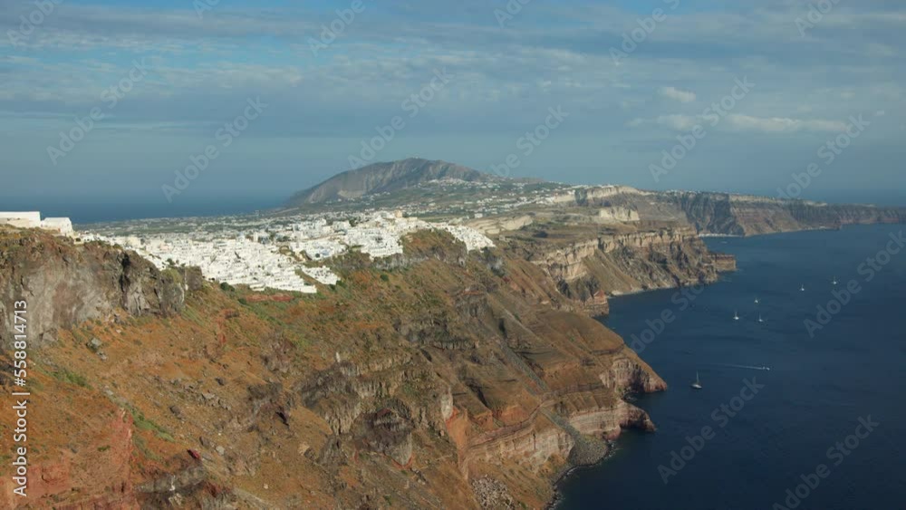 Santorini island with Fira, Greece Santorini island with Fira, Greece