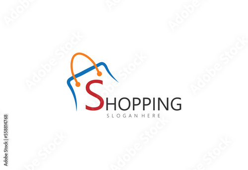 Shop center logo template design vector. shopping logo design.