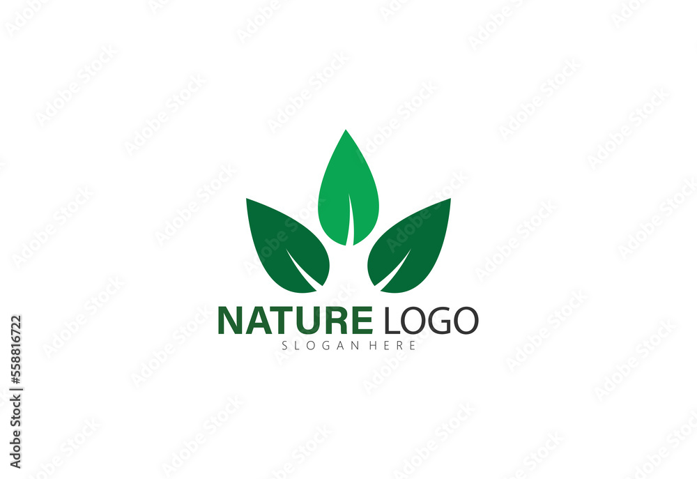 Natural product logo design vector template. leaf icon.
