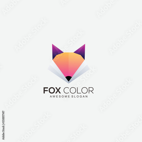 head fox logo design colorful illustration Free Download head fox logo design colorful illustration - GFXLoad