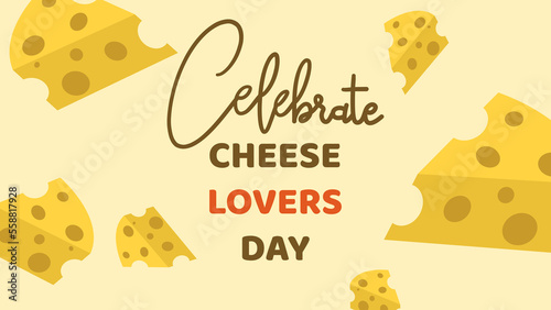 Cheese lovers day Background with on yellow background ,for January 20, Vector illustration EPS 10