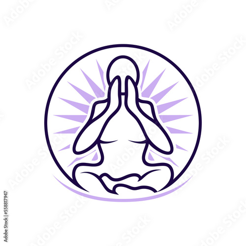 Healing Yoga logo Vecktor photo