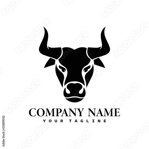 creative Buffalo head design logo ideas on a white background become a brand symbol for your business, the concept of buffalo icons
