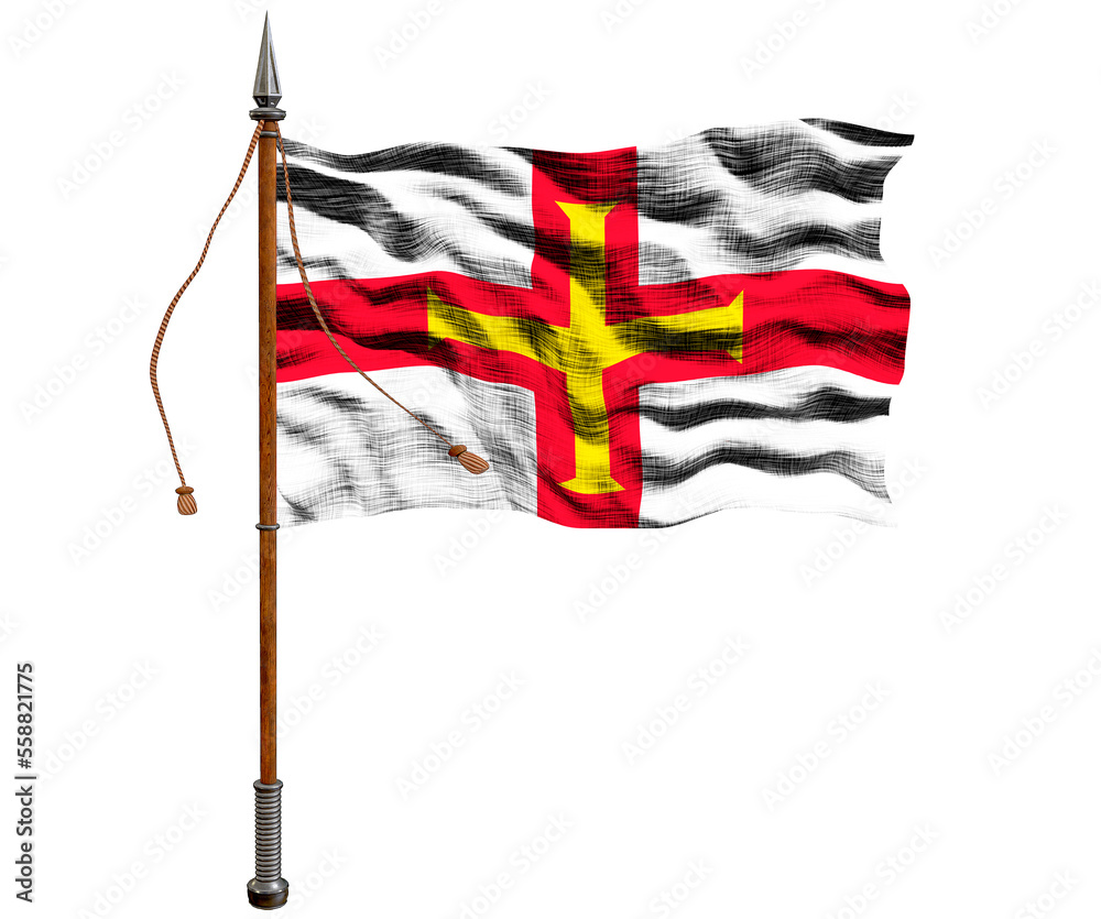 National flag of Bailiwick of Guernsey Background  with flag of Bailiwick of Guernsey