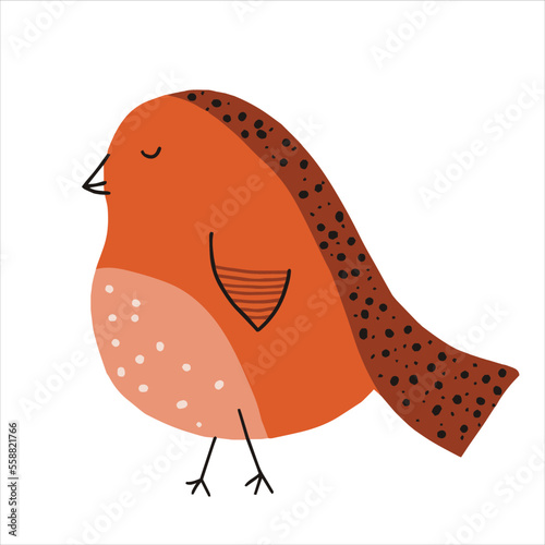 Vector hand drawn hen or bird