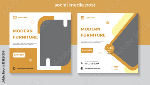 Modern furniture social media post and Instagram post and web banner template, sale promotion post