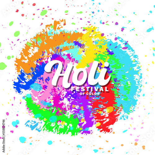 Free vector happy holi festival colorful splashes background