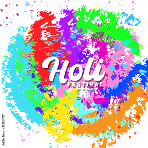 Free vector happy holi festival colorful splashes background