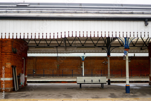 Salisbury train station in Salisbury Wiltshire , Classic stations platforms and waiting halls during winter at Salisbury , United Kingdom : 5 March 2018
