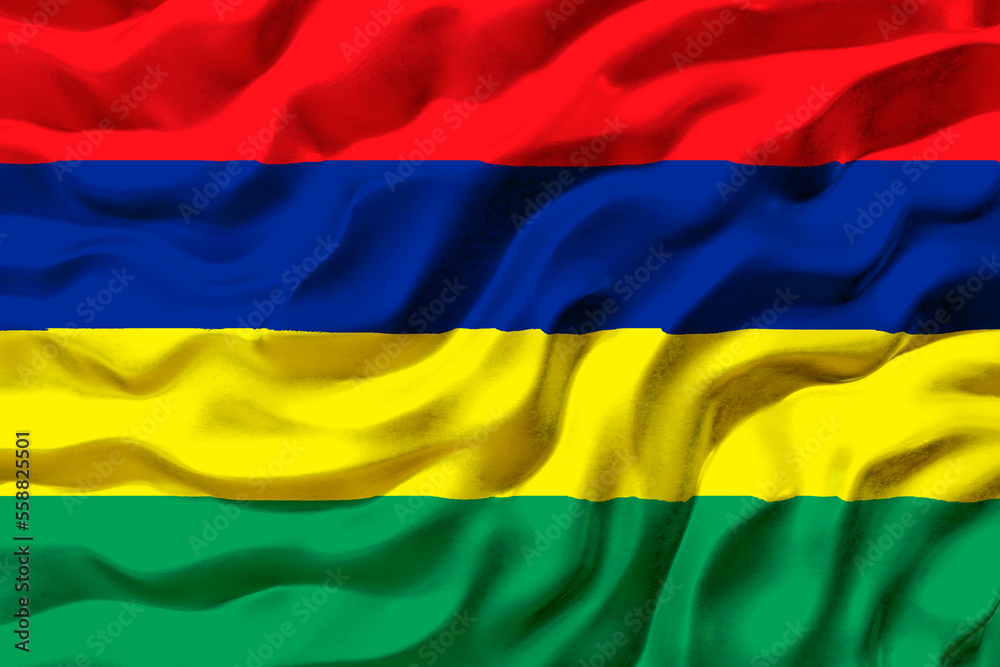 National flag of Mauritius. Background with flag of Mauritius. National flag of Mauritius. Background with flag of Mauritius.