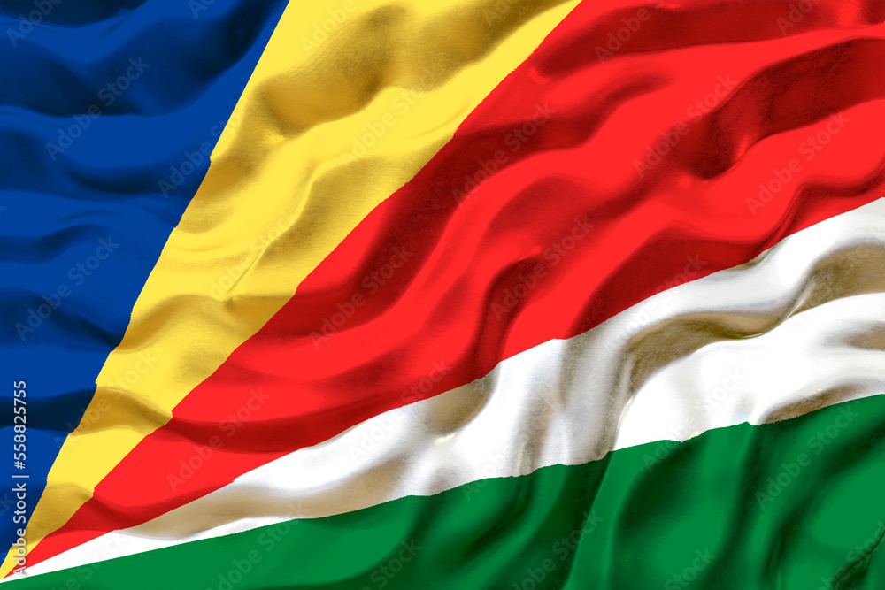 Fototapeta premium National flag of Seychelles. Background with flag of Seychelles.