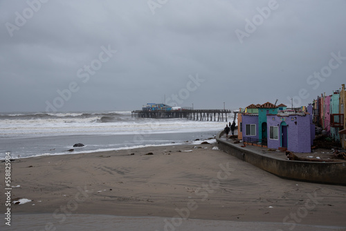  Bomb cyclone causes severe storm, flood damage, Capitola, Jan 5, 2023; storm kills 2. Pier is evacuated, hundreds of homes without power in coastal Santa Cruz County, Capitola Wharf and Seacliff Pier