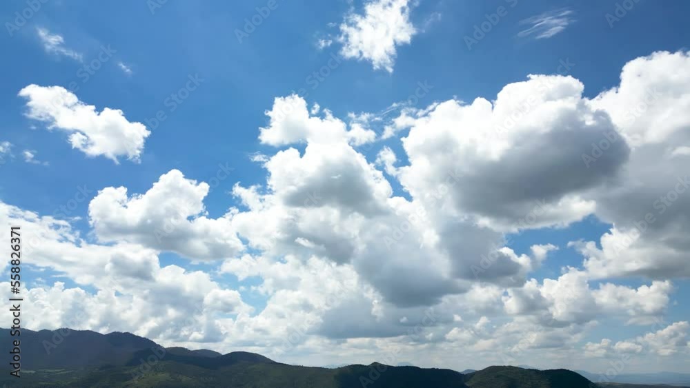 View of the clouds in the field with drone View of the clouds in the field with drone