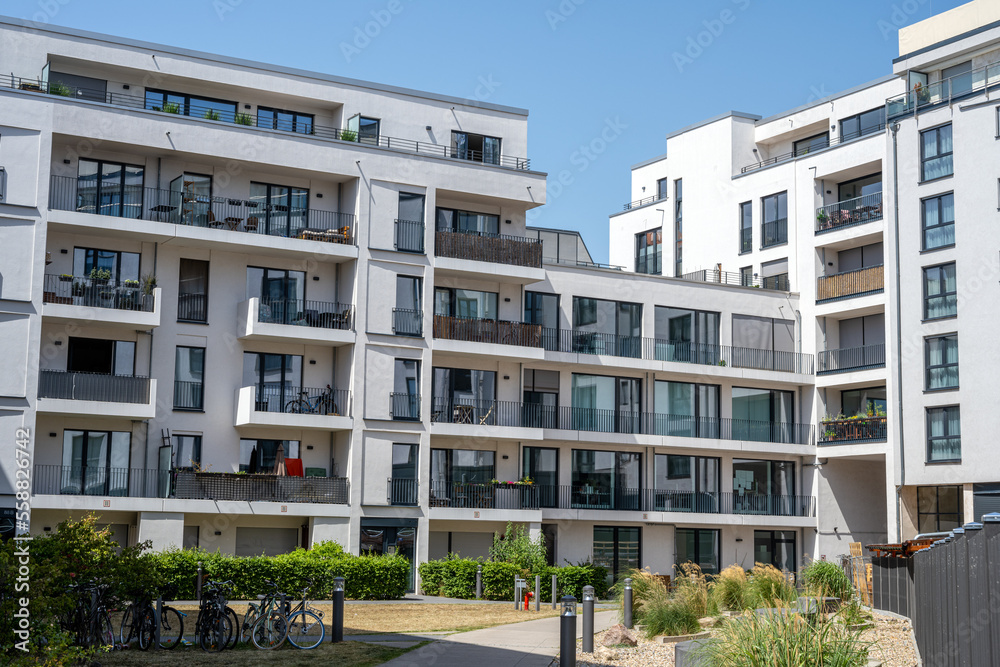 New apartment buildings in a development area in Berlin, Germany New apartment buildings in a development area in Berlin, Germany
