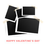 Happy Valentine's Day Background with picture frame on white background ,for February 14, Vector illustration EPS 10