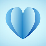 Happy Valentine's Day Background with blue heart on blue background ,for February 14, Vector illustration EPS 10