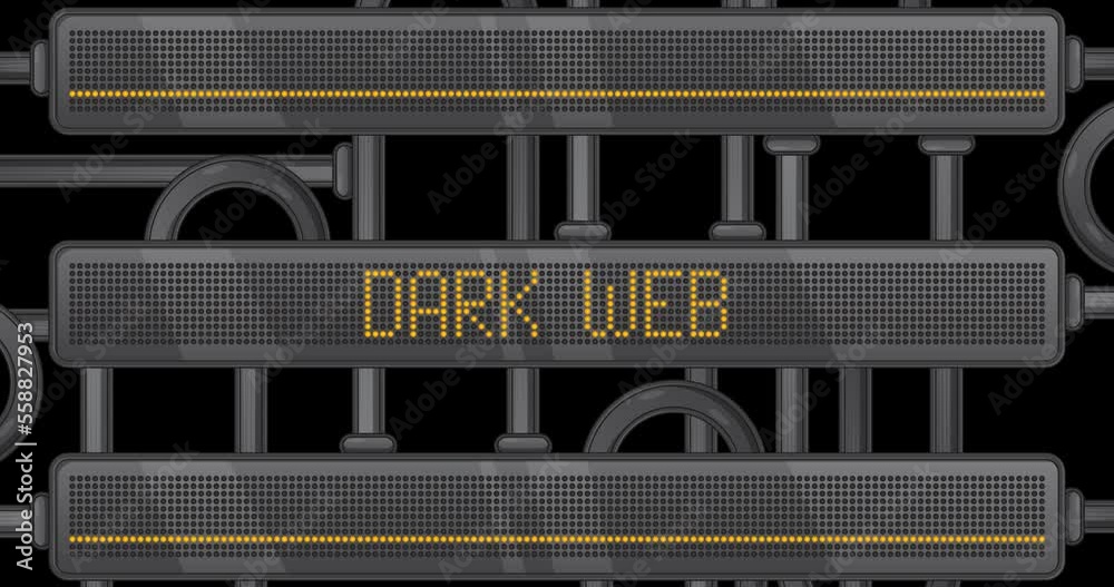 Dark Web text on a Digital Led Panel. Announcement Message with Light Equipment. Dark Web text on a Digital Led Panel. Announcement Message with Light Equipment.