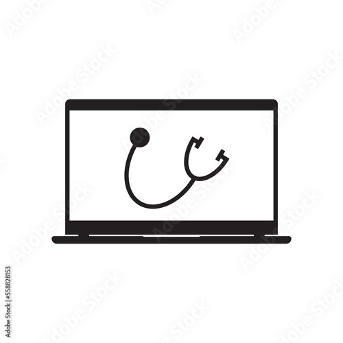 online doctor icon on white background 