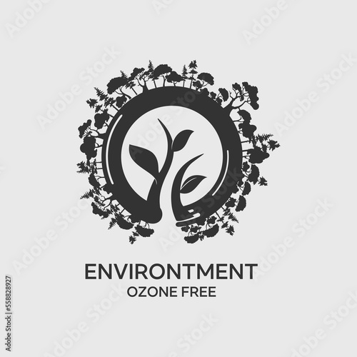 world environtmental ozone free logo concept
