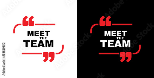 Meet the team on white background	