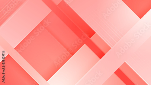 Abstract soft red and white gradient 3d background. Technology background, for design brochure, website, flyer. Geometric red 3d shapes wallpaper for poster, certificate, presentation, landing page