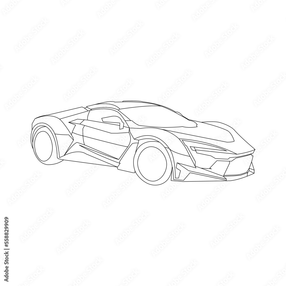 sports car sketch vector