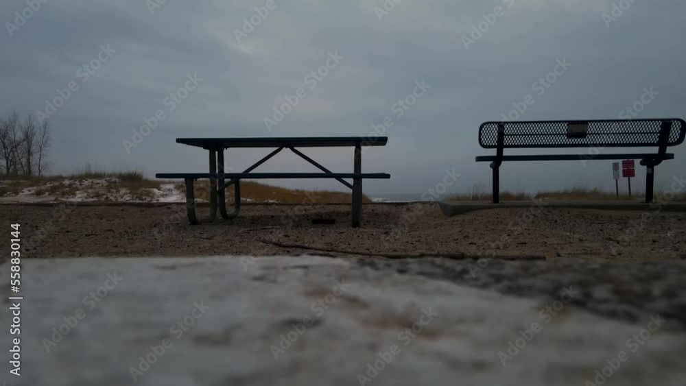 A cold and dark day in early Winter near the beach. A cold and dark day in early Winter near the beach.