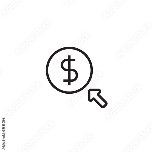 Pay Per Click Fintech startup icon with black outline style