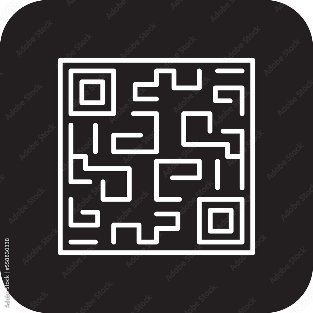 QR CODE Fintech startup icons with black filled line style QR CODE Fintech startup icons with black filled line style