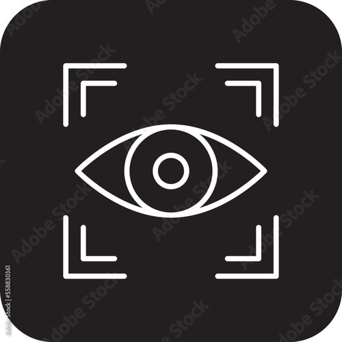 RETINA SCAN Fintech startup icons with black filled line style